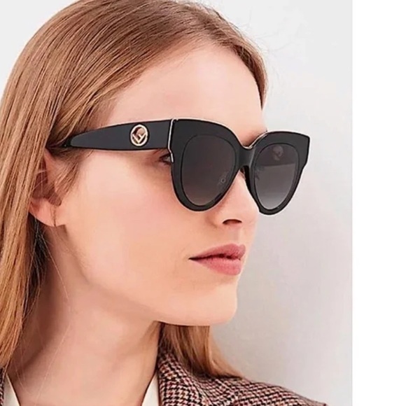Fendi Authentic Women’s Sunglasses FF0360/G/S Black Gradient 51-21-145 New Italy